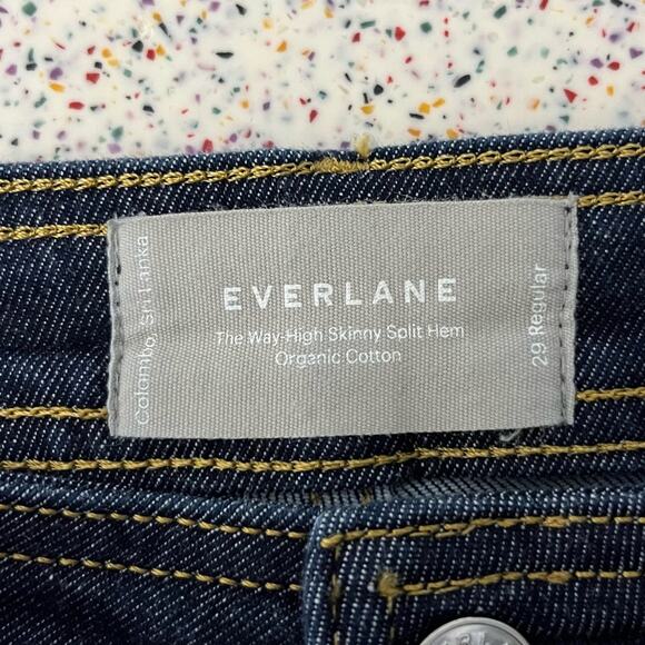 Everlane The Way-High Clean Front Skinny Jean Split Hem Dark Wash Womens Size 29 - Picture 8 of 12